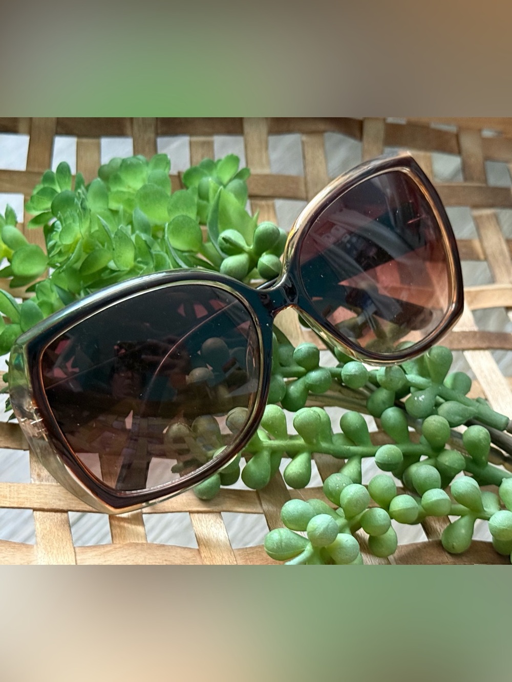Jessica Simpson Women's Oversized Brown Gradient Sunglasses